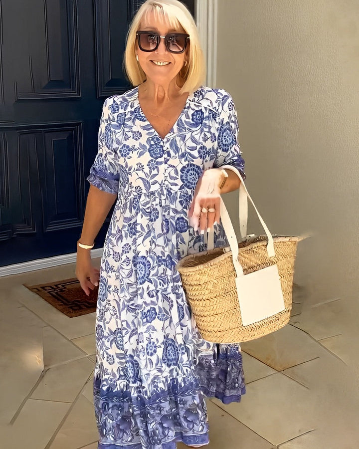 Sofía | Vestido Floral Elegante Escote en V