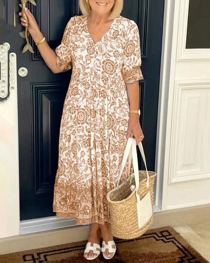 Sofía | Vestido Floral Elegante Escote en V