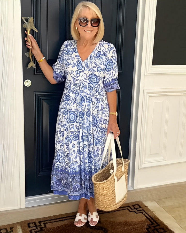 Sofía | Vestido Floral Elegante Escote en V