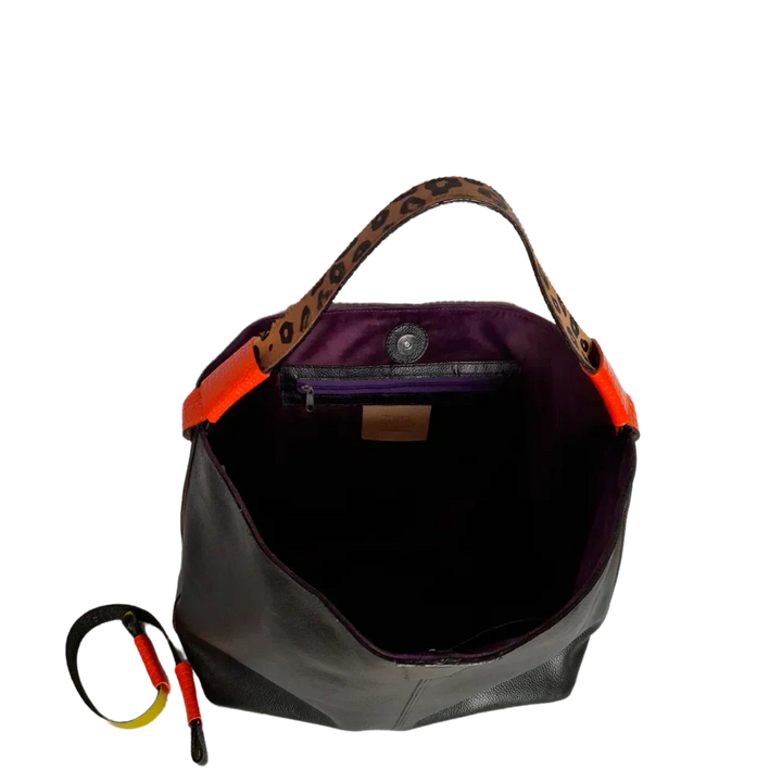 Bolso de mano para dama Addison de cuero negro