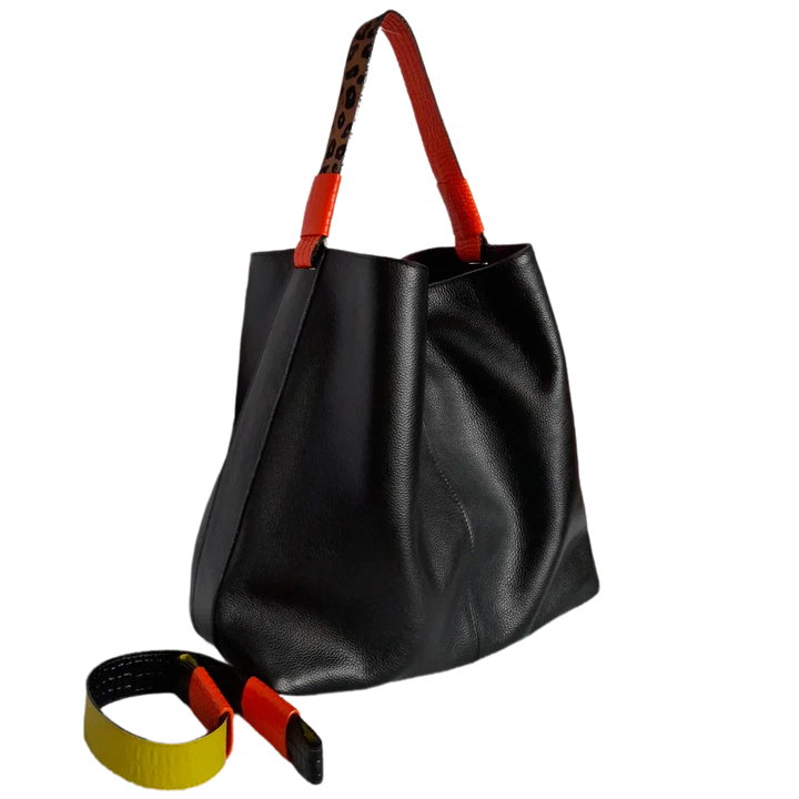 Bolso de mano para dama Addison de cuero negro