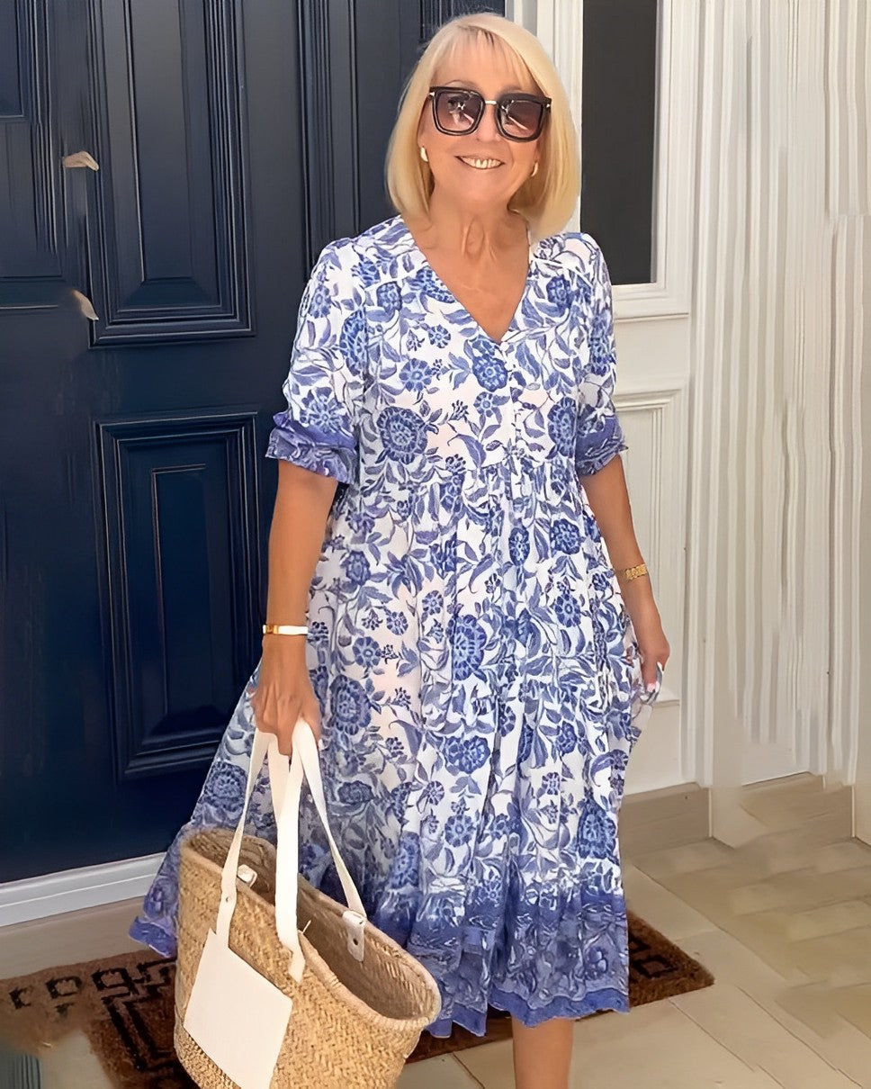 Sofía | Vestido Floral Elegante Escote en V