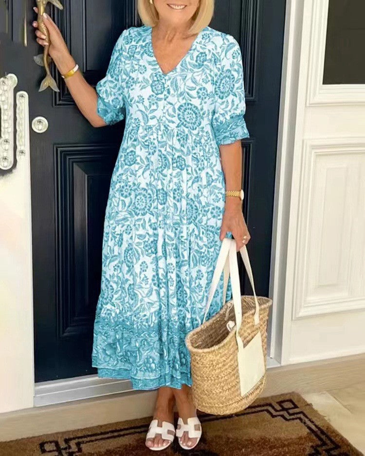 Sofía | Vestido Floral Elegante Escote en V