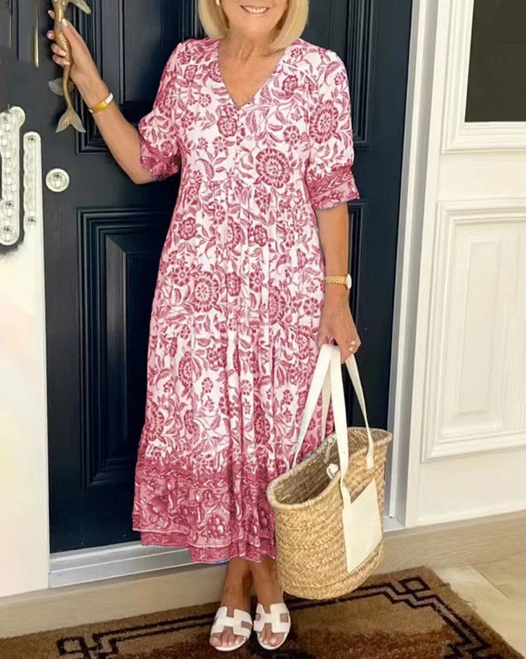 Sofía | Vestido Floral Elegante Escote en V