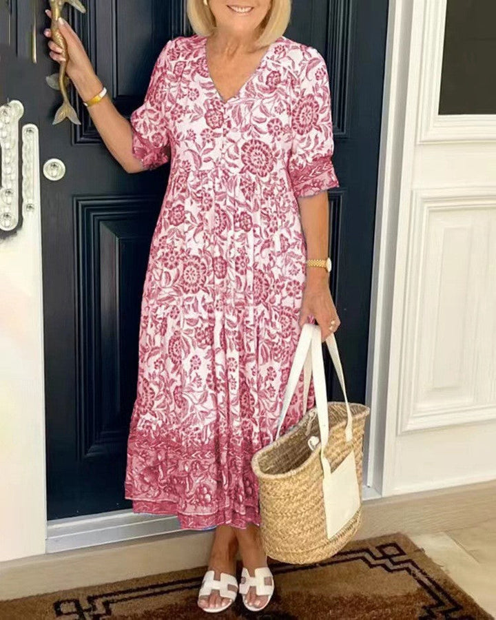 Sofía | Vestido Floral Elegante Escote en V