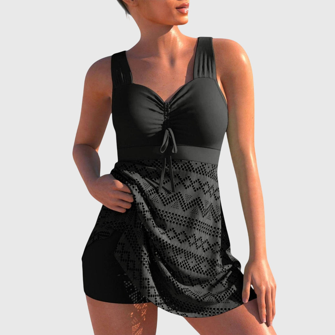 Bella | Tankini con Top Fruncido y Falda Calada