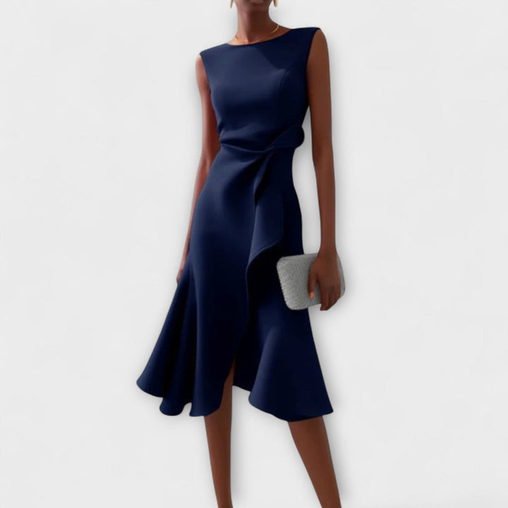 Waira | Vestido Midi Sin Mangas con Pliegues