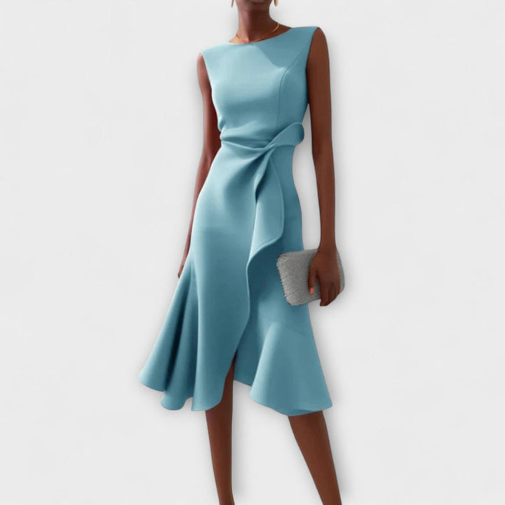 Waira | Vestido Midi Sin Mangas con Pliegues