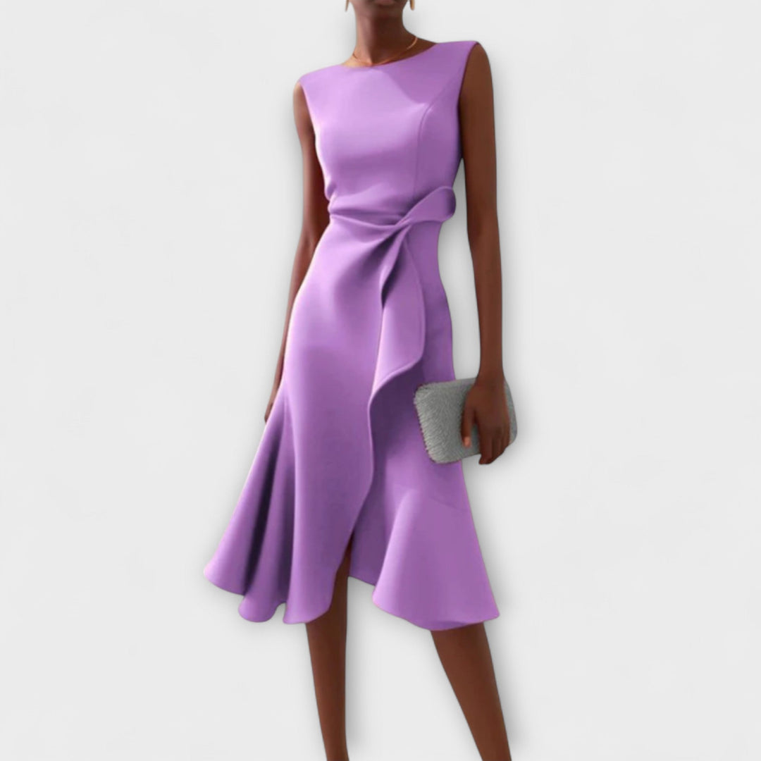 Waira | Vestido Midi Sin Mangas con Pliegues