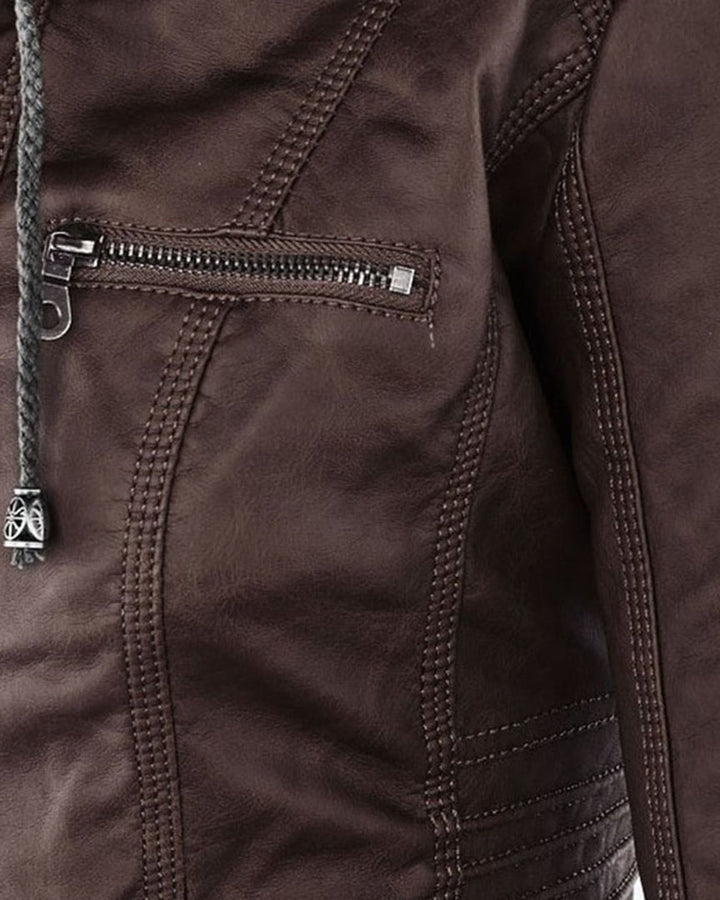 MÓNICA | Chaqueta de cuero otoñal