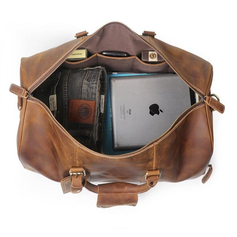 Bolsa de viaje de cuero auténtico