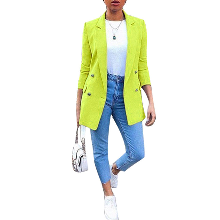 Marise – Blazer largo para mujer con doble botonadura