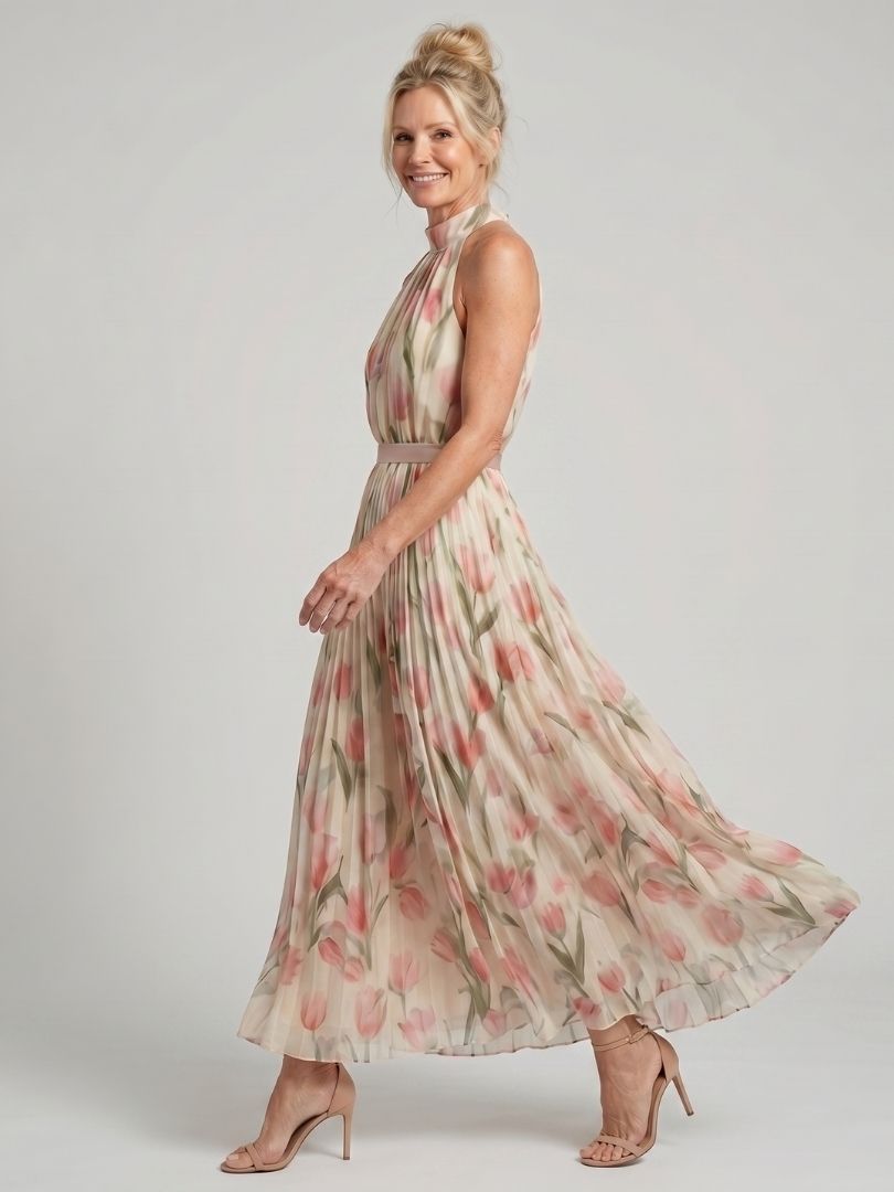 Reyna | Vestido midi halter floral