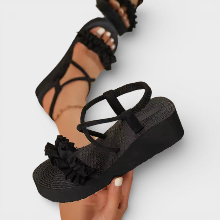 Sandalias Cuña Boho Plataforma Mujer