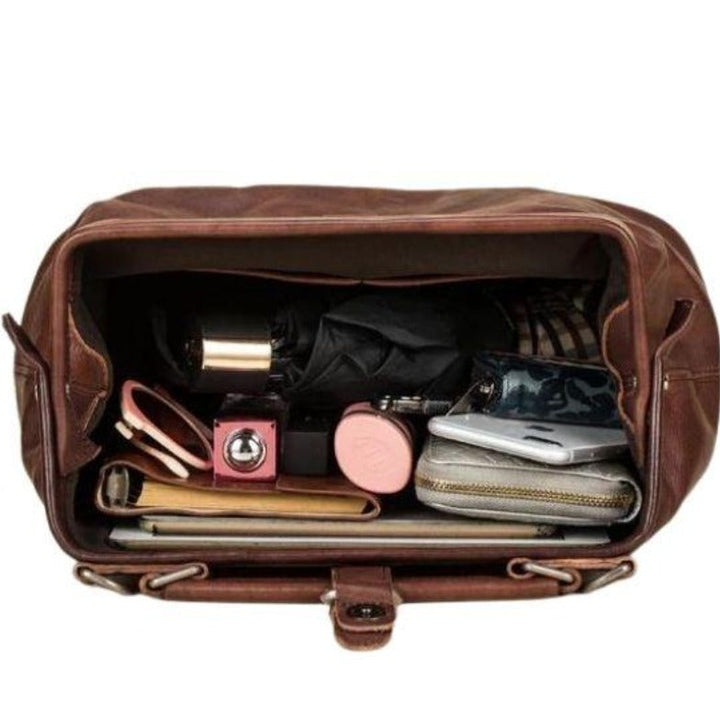 Bolso de hombro de cuero auténtico para damas