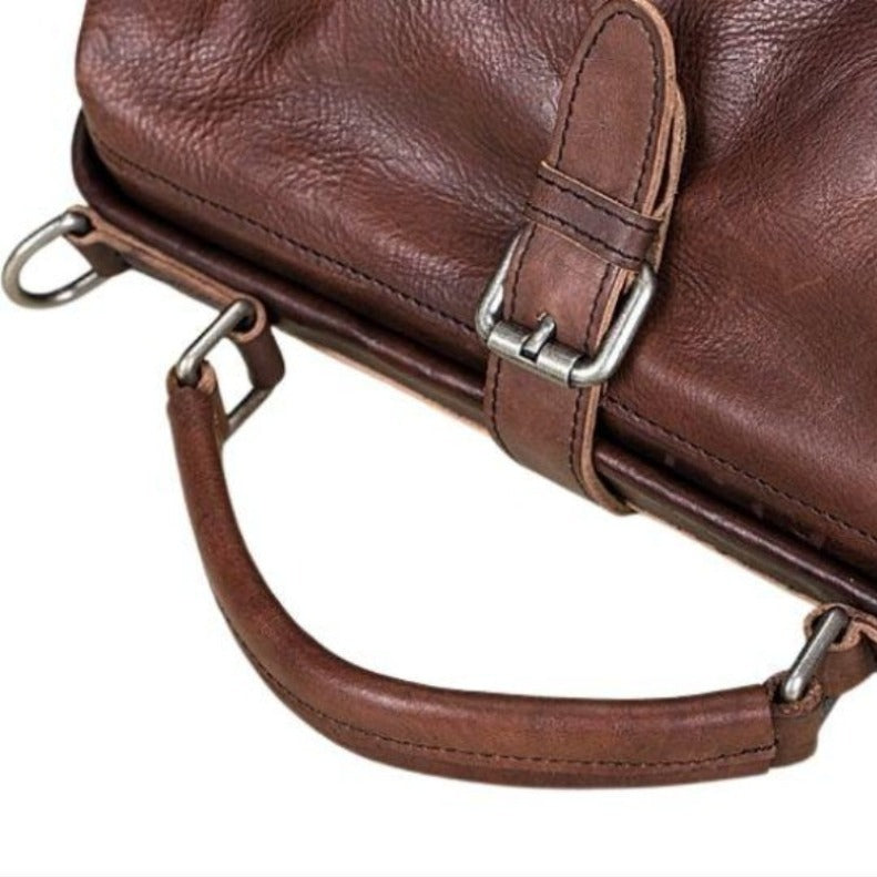 Bolso de hombro de cuero auténtico para damas