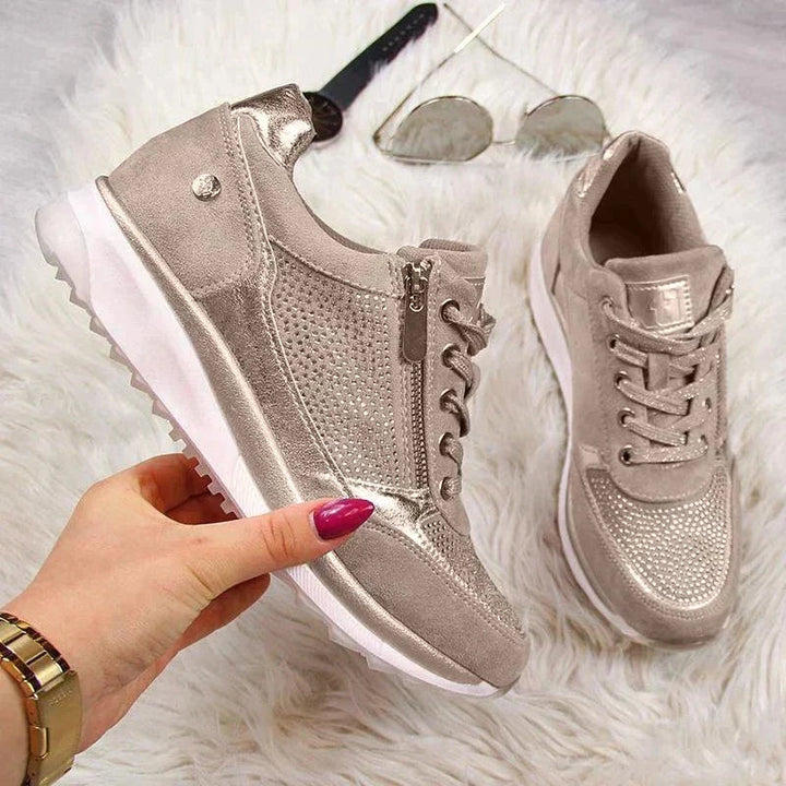 Prisella | Zapatillas modernas de mujer con cordones | Cuña