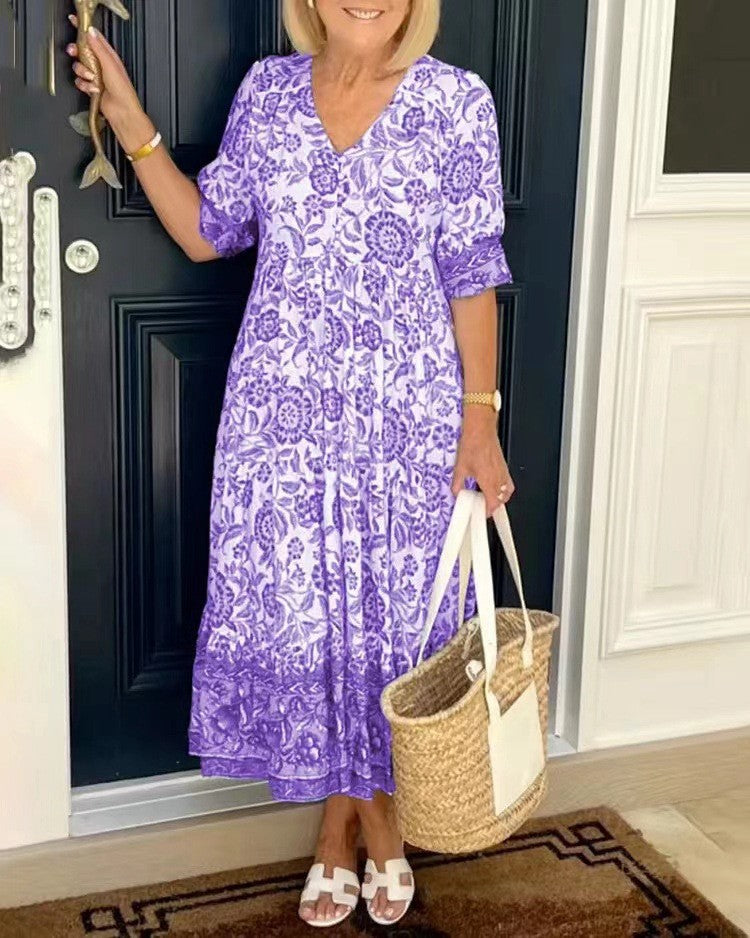 Sofía | Vestido Floral Elegante Escote en V
