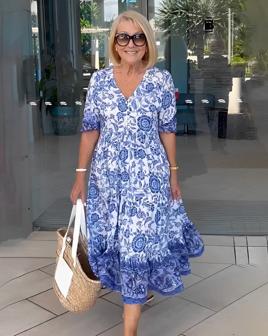 Sofía | Vestido Floral Elegante Escote en V