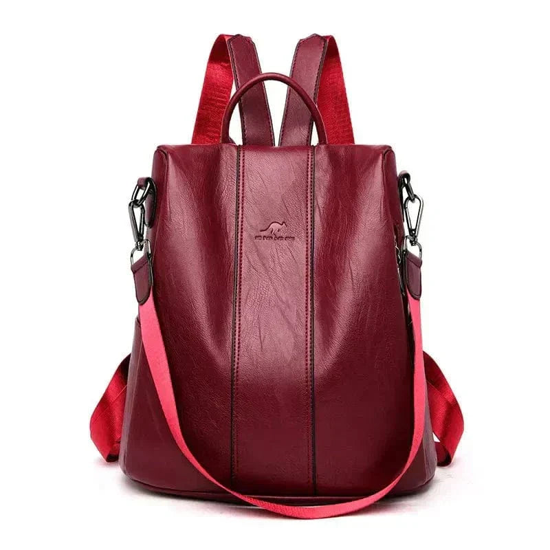 Mochila de PU de cuero premium y segura