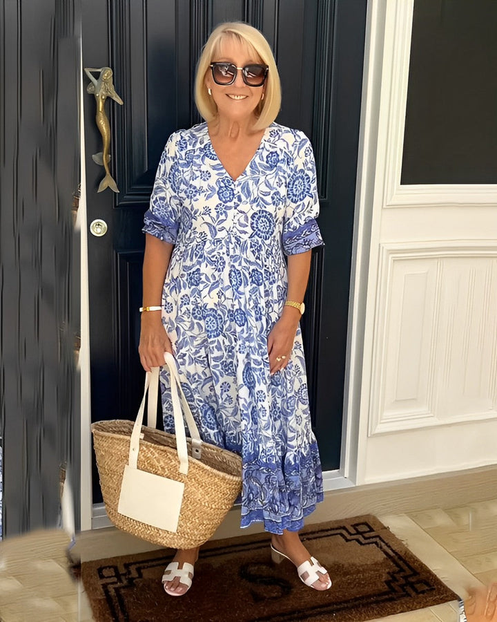 Sofía | Vestido Floral Elegante Escote en V