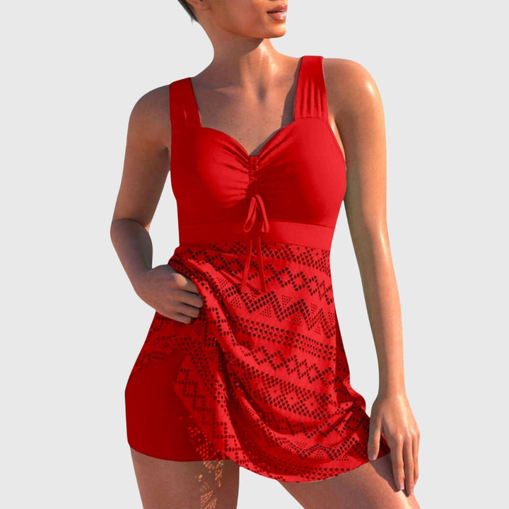 Bella | Tankini con Top Fruncido y Falda Calada