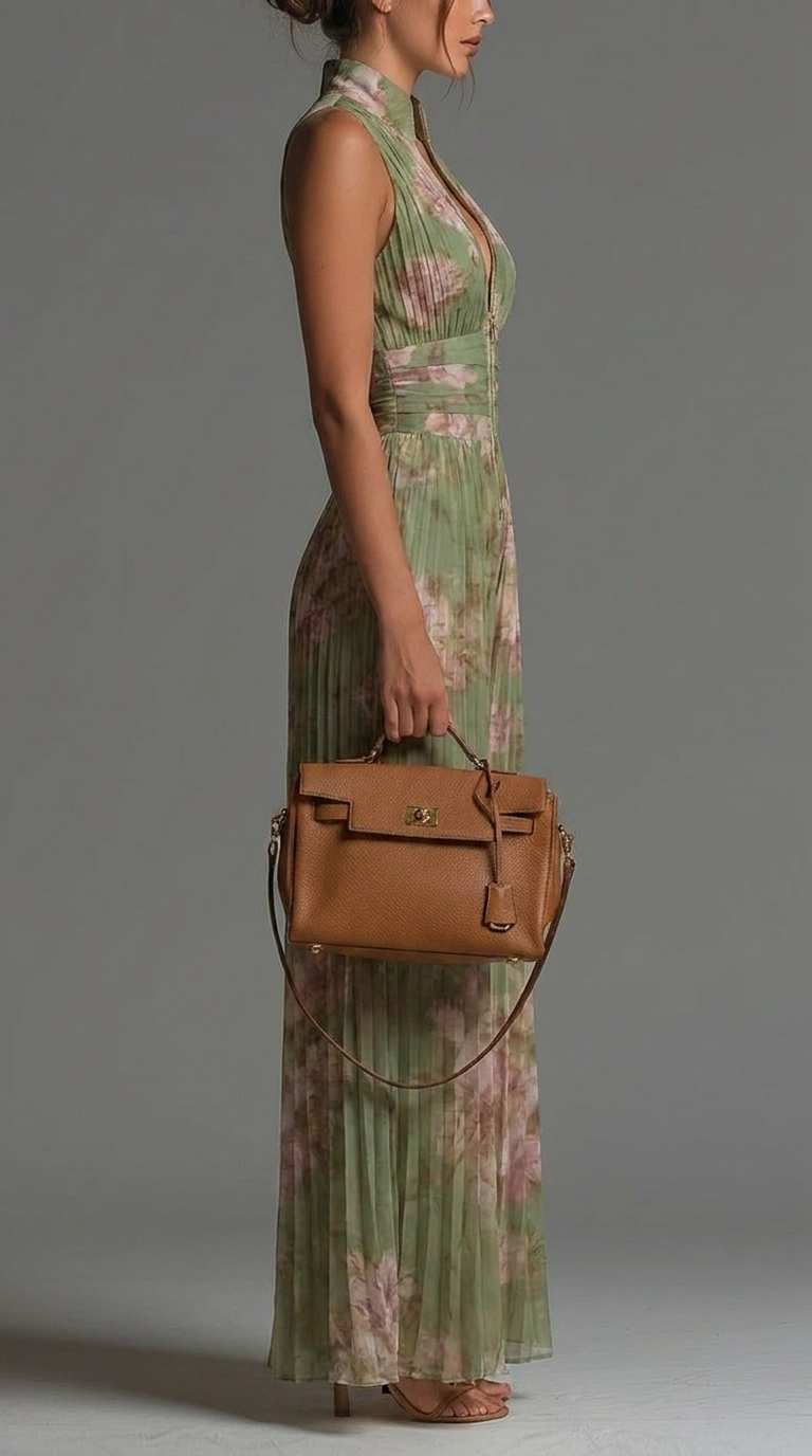 Inés | Mono de Gasa Floral Plisado